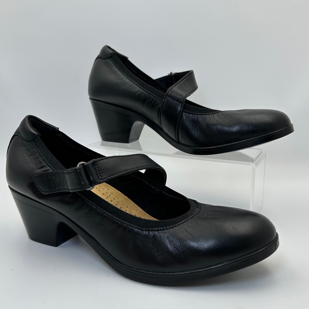 New Clarks Emily 2 Mabel Mary Jane Pumps 9.5W Black Leather Ultimate Comfort